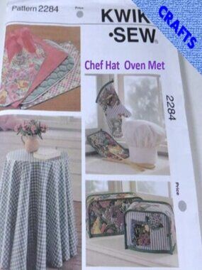 Kwik Sew 2284 Kitchen & Dining Accessories NEW UNOPENED Chef Hat,Oven Mitt, etc.